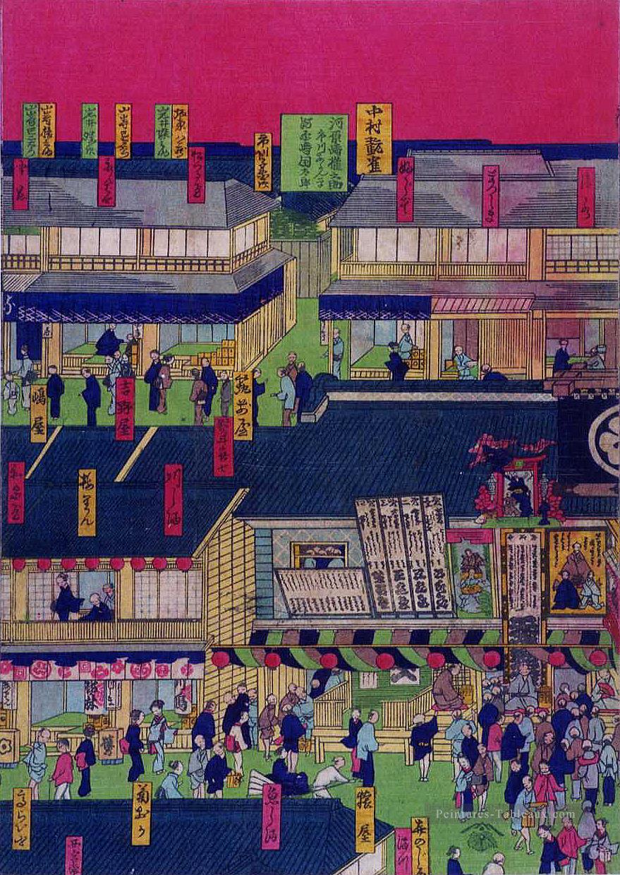 paysage urbain Keisai ukiyoye Peintures à l'huile